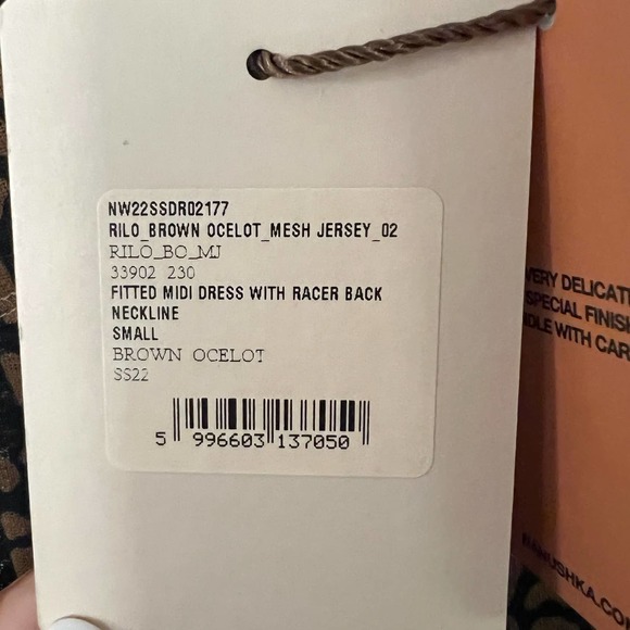 ❌SOLD❌ Nanushka $364 Black Brown Rilo Cutout Ocelot Ruched Midi Dress Size Smal - Picture 6 of 8